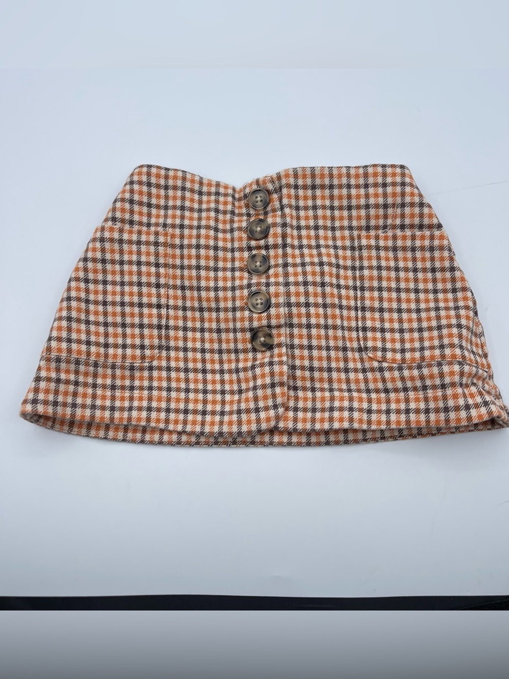 Y2K toddler plaid skirt Copper Key size 3T Cotton yellow girls